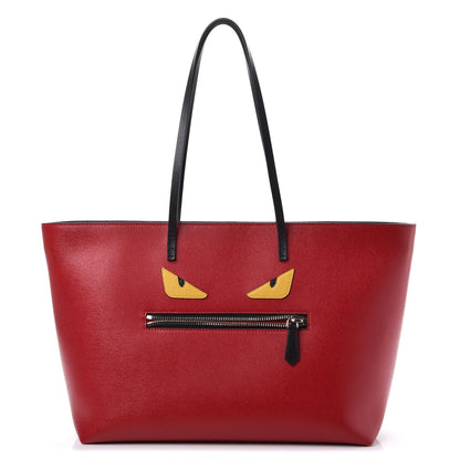Fendi Vitello Elite Cuoio Monster Buggies Medium Roll Tote Mattone Black Multicolor Lavagna 1 of 8