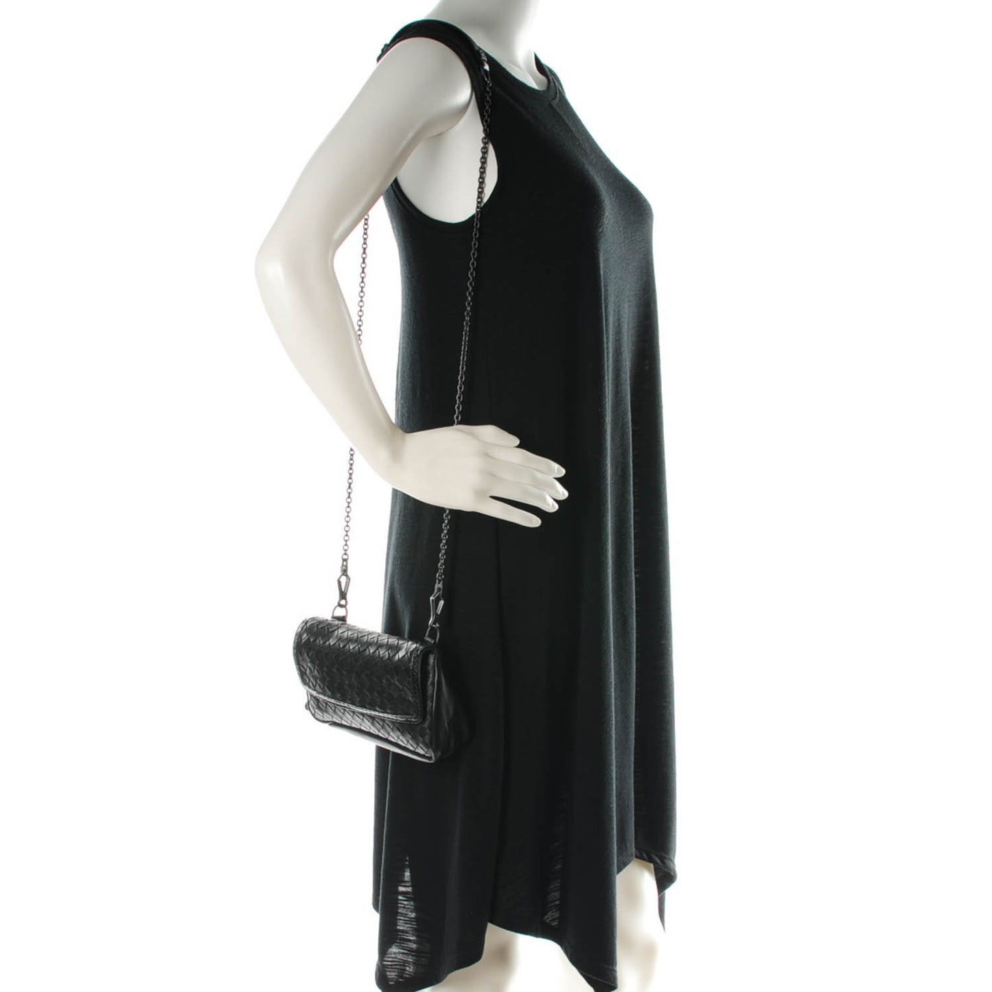 Nappa Intrecciato Ayers Small Chain Crossbody Nero Black