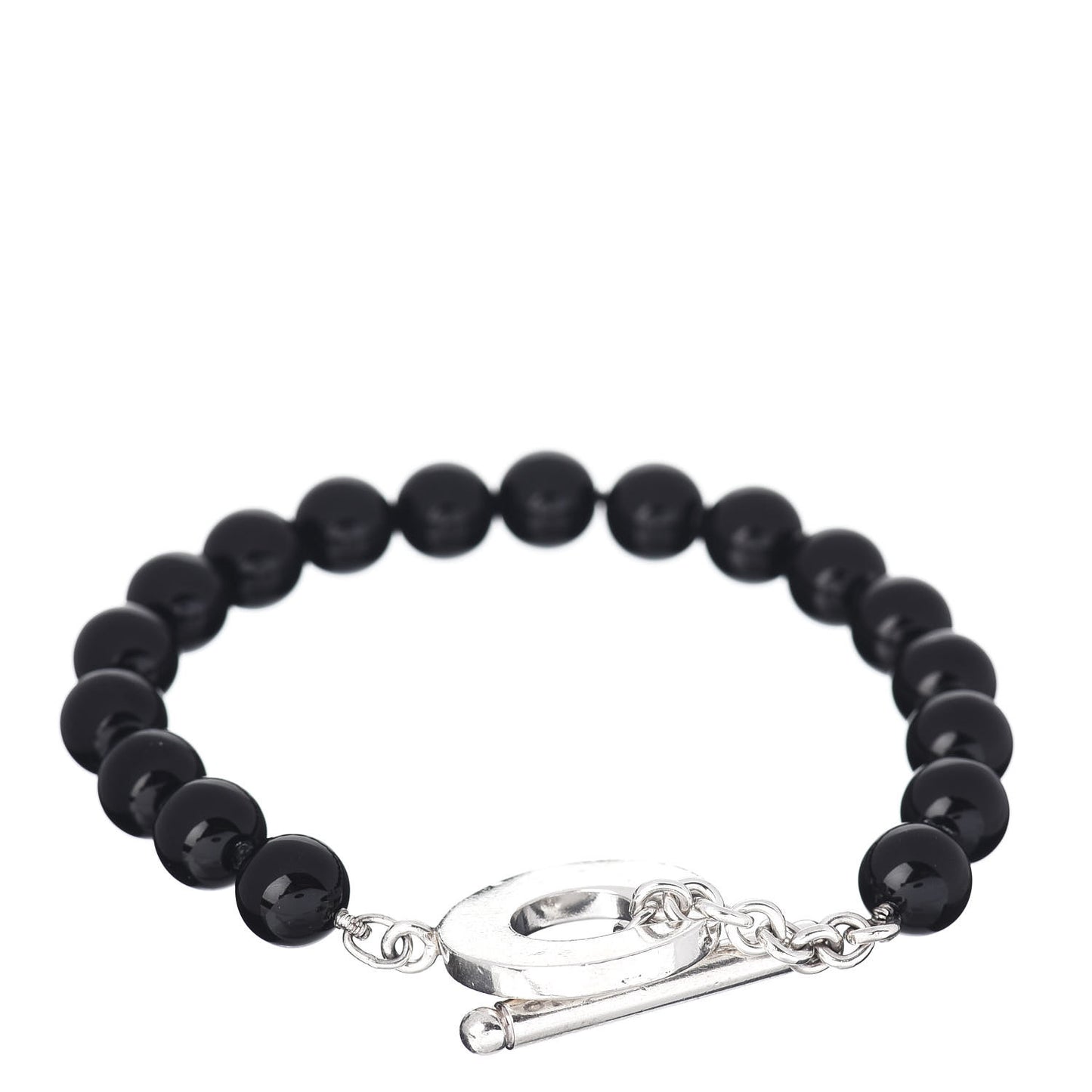 Sterling Silver Black Onyx Bead Toggle Bracelet