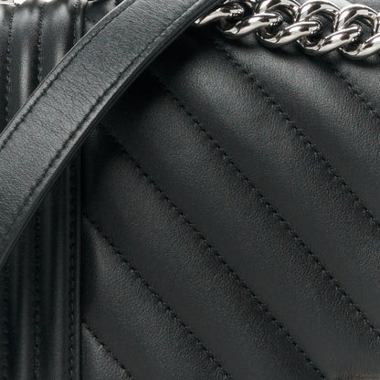 Chanel Lambskin Chevron Quilted Medium Boy Flap Black 8 of 10