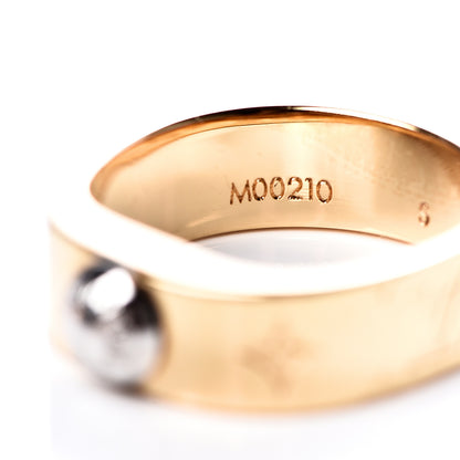 Louis Vuitton Brass Monogram Engraved Nanogram Ring S Gold 3 of 5