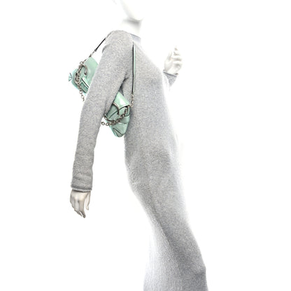 Gucci Iridescent Nappa Vertical Matelasse Medium Maxi Horsebit Chain Shoulder Bag Iridescent Salvy Green 2 of 10