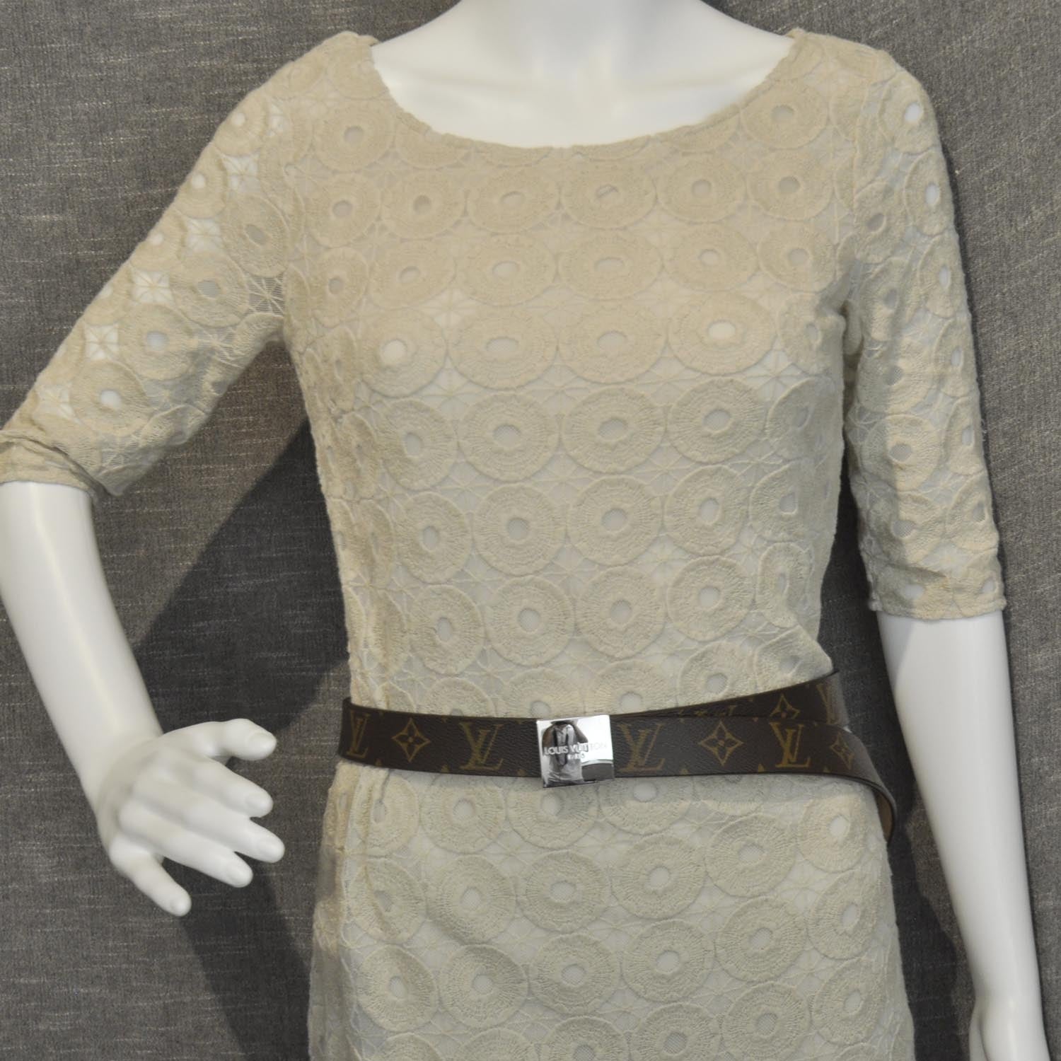 Louis Vuitton Monogram Ceinture Belt w Silver Buckle 2 of 6