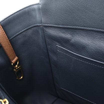 Louis Vuitton Ostrich Snakeskin Monogram Majestueux Tote MM Blue 6 of 9