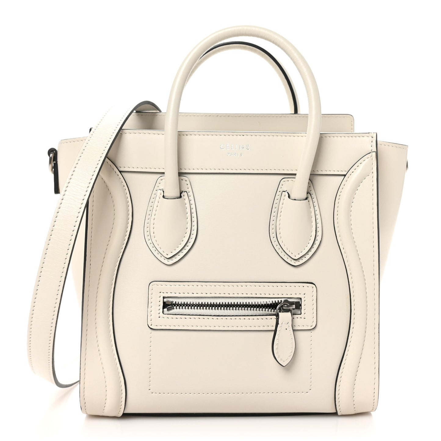 Smooth Calfskin Nano Luggage White