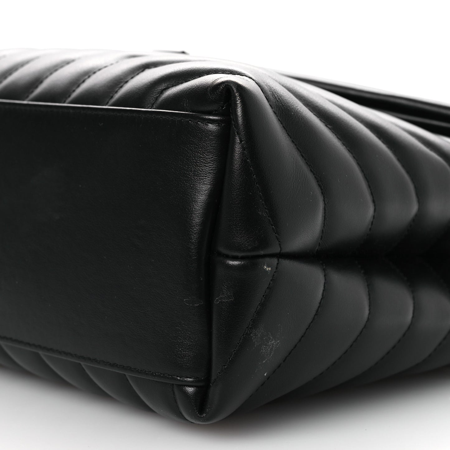 Calfskin Y Quilted Monogram Monochrome Medium Loulou Chain Satchel Black
