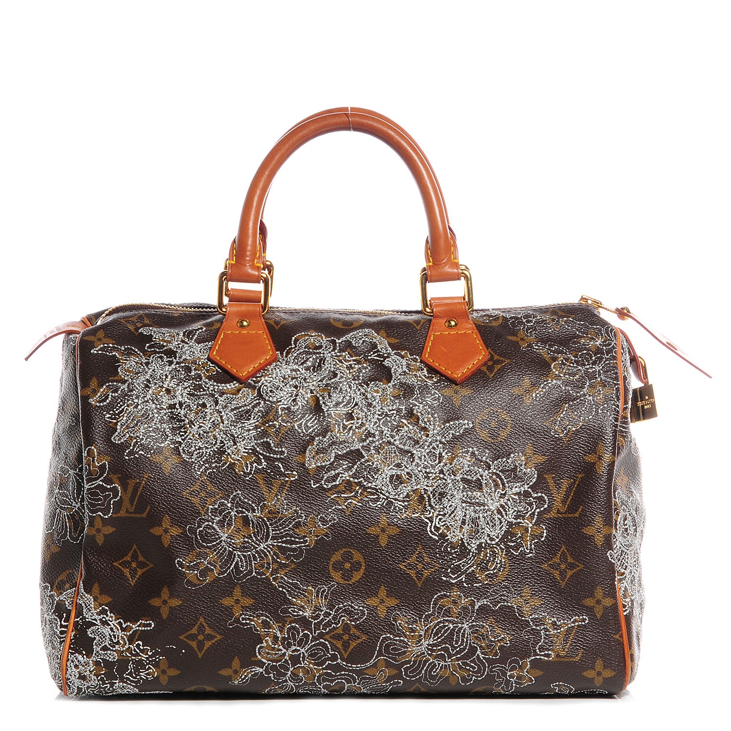 Louis Vuitton Monogram Dentelle Speedy 30 Silver 1 of 7