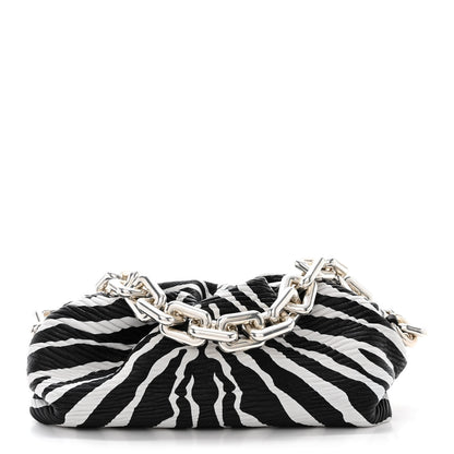 Bottega Veneta Nappa Zebra Print The Pouch Chain White Black 1 of 10
