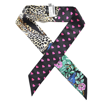 Hermes Silk Jungle Love Love Twilly Black Vert Rose Vif 1 of 3