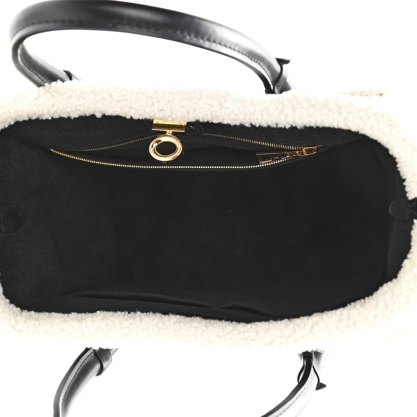 Grained Calfskin Shearling On My Side MM Black