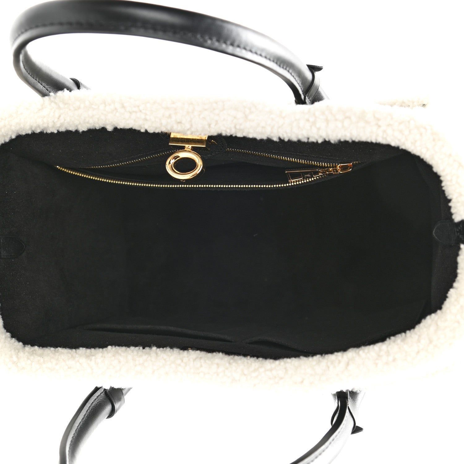 Louis Vuitton Grained Calfskin Shearling On My Side MM Black 5 of 11