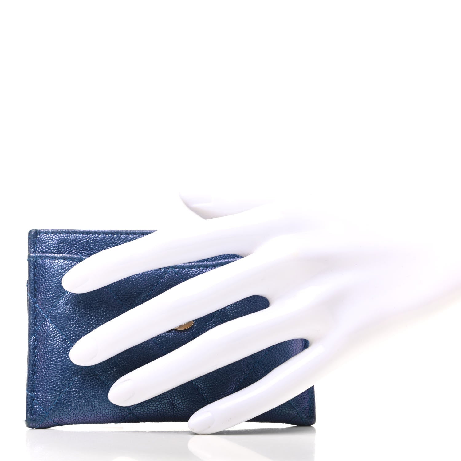 Chanel Iridescent Caviar Quilted Card Holder Dark Blue 2 of 8