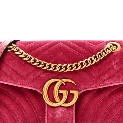 Gucci Velvet Matelasse Small GG Marmont Shoulder Bag Light Raspberry Rose 8 of 10