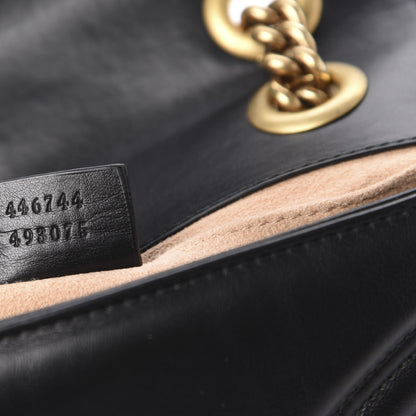 Gucci Calfskin Matelasse Mini GG Marmont Shoulder Bag Black 10 of 14