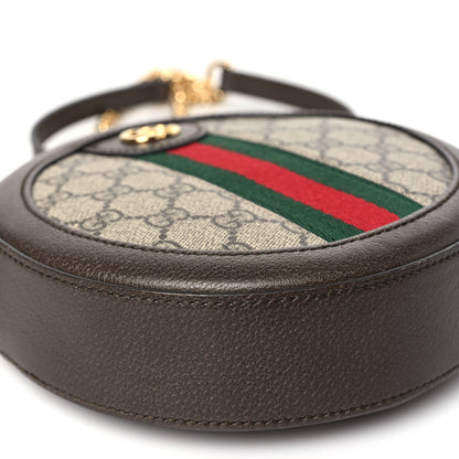 Gucci GG Supreme Monogram Web Mini Ophidia Round Shoulder Bag Brown 9 of 10