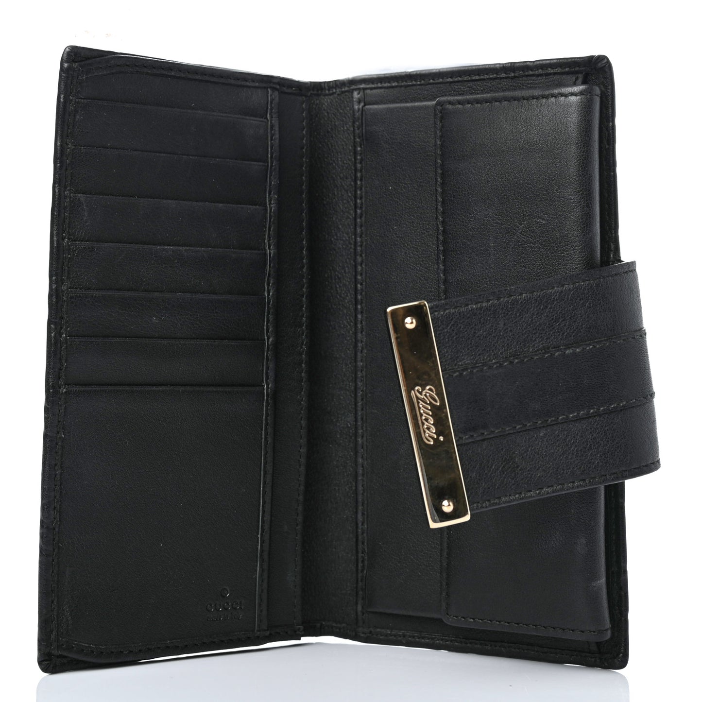 Guccissima Ladies Web Long Wallet Black