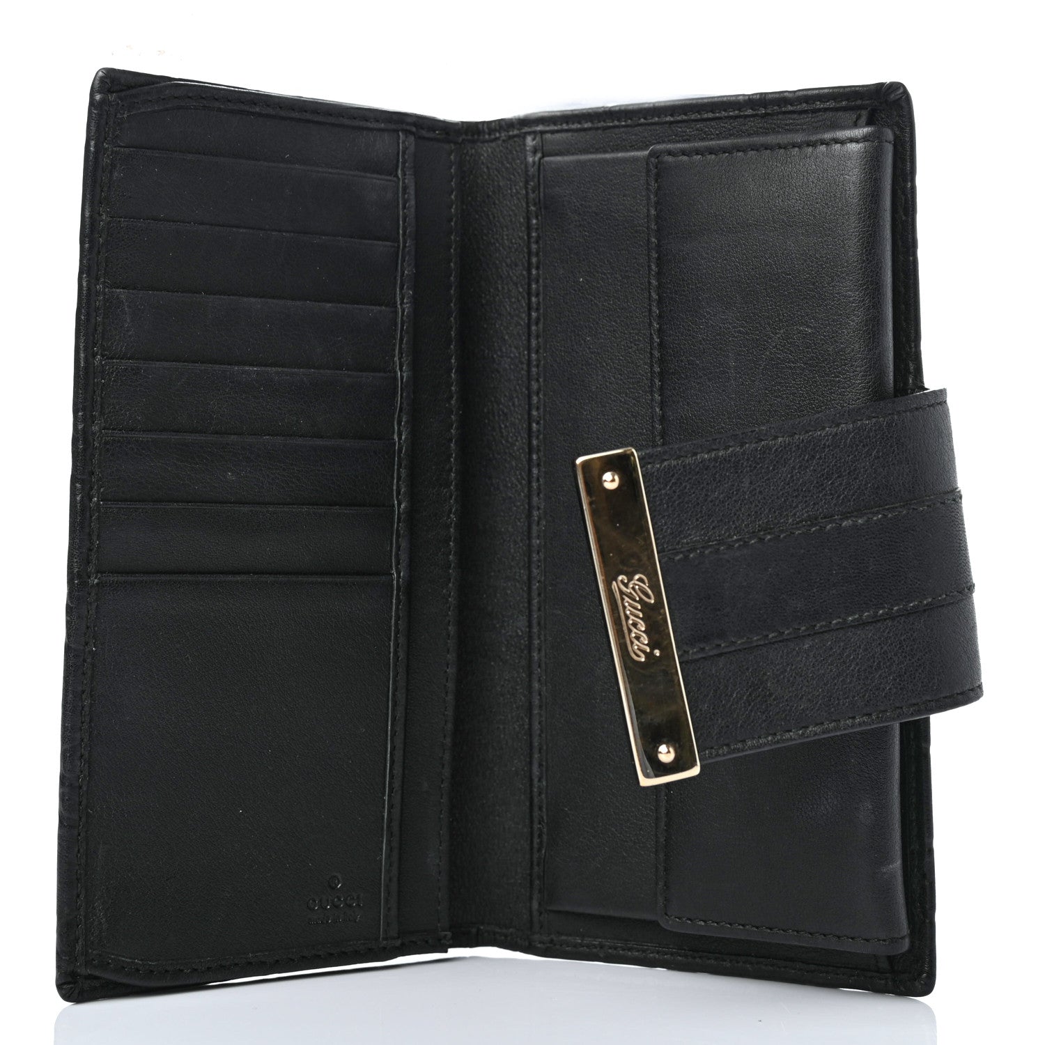 Gucci Guccissima Ladies Web Long Wallet Black 4 of 4