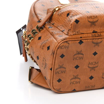 MCM Visetos Small Side Stud Stark Backpack Cognac 7 of 10