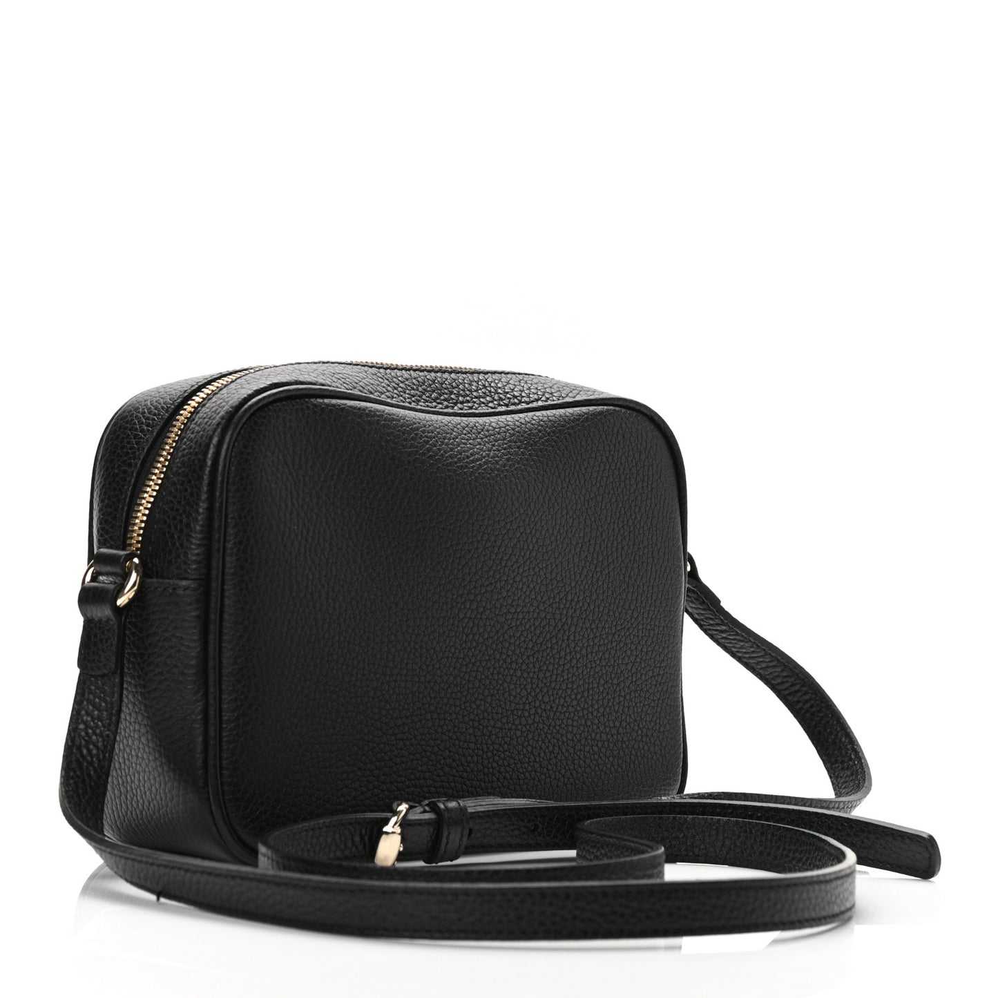 Pebbled Calfskin Small Soho Disco Bag Black