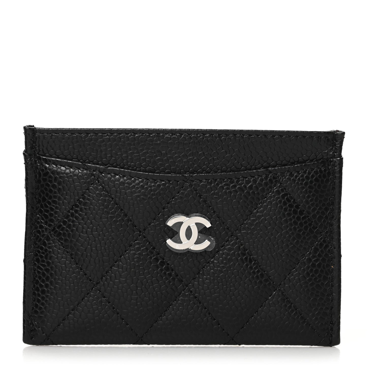 Caviar Quilted Card Holder Black