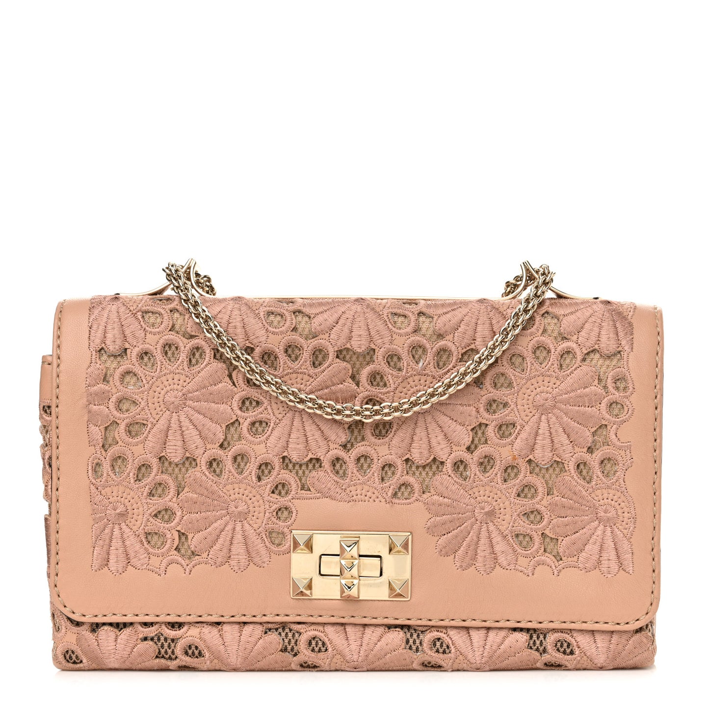 Nappa Lace Girello Flap Blush