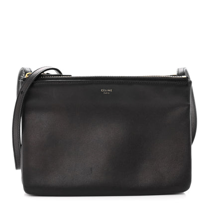 Celine Lambskin Small Trio Crossbody Bag Black 1 of 11