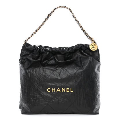 Chanel Crumpled Calfskin Quilted Chanel 22 Black 3 of 14