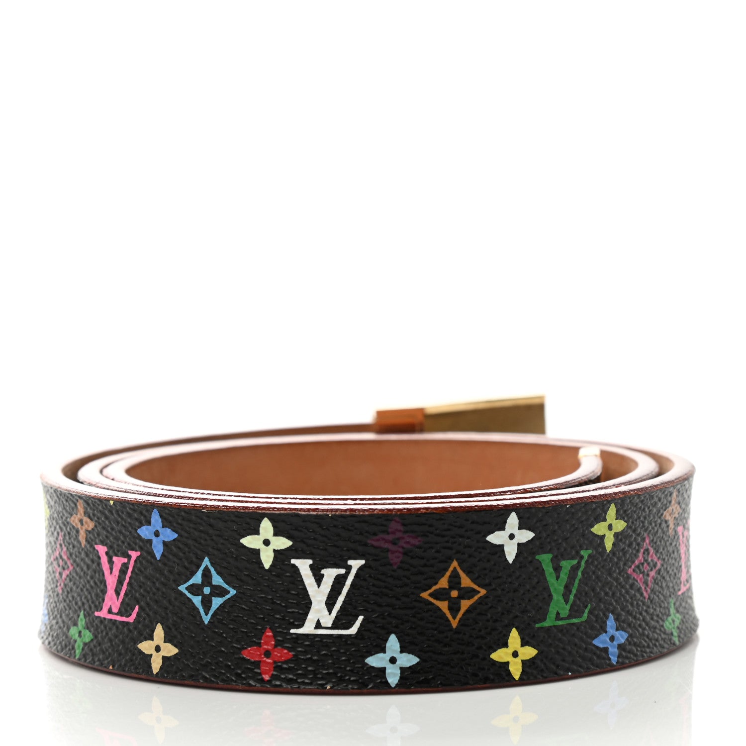 Louis Vuitton Monogram Multicolor Ceinture Belt 80 32 Black 1 of 7