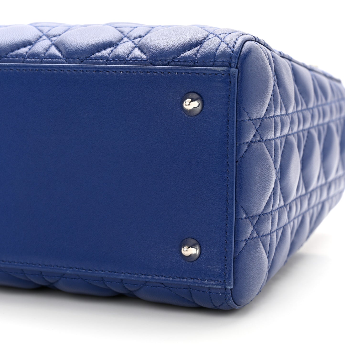 Lambskin Cannage Medium Lady Dior Blue