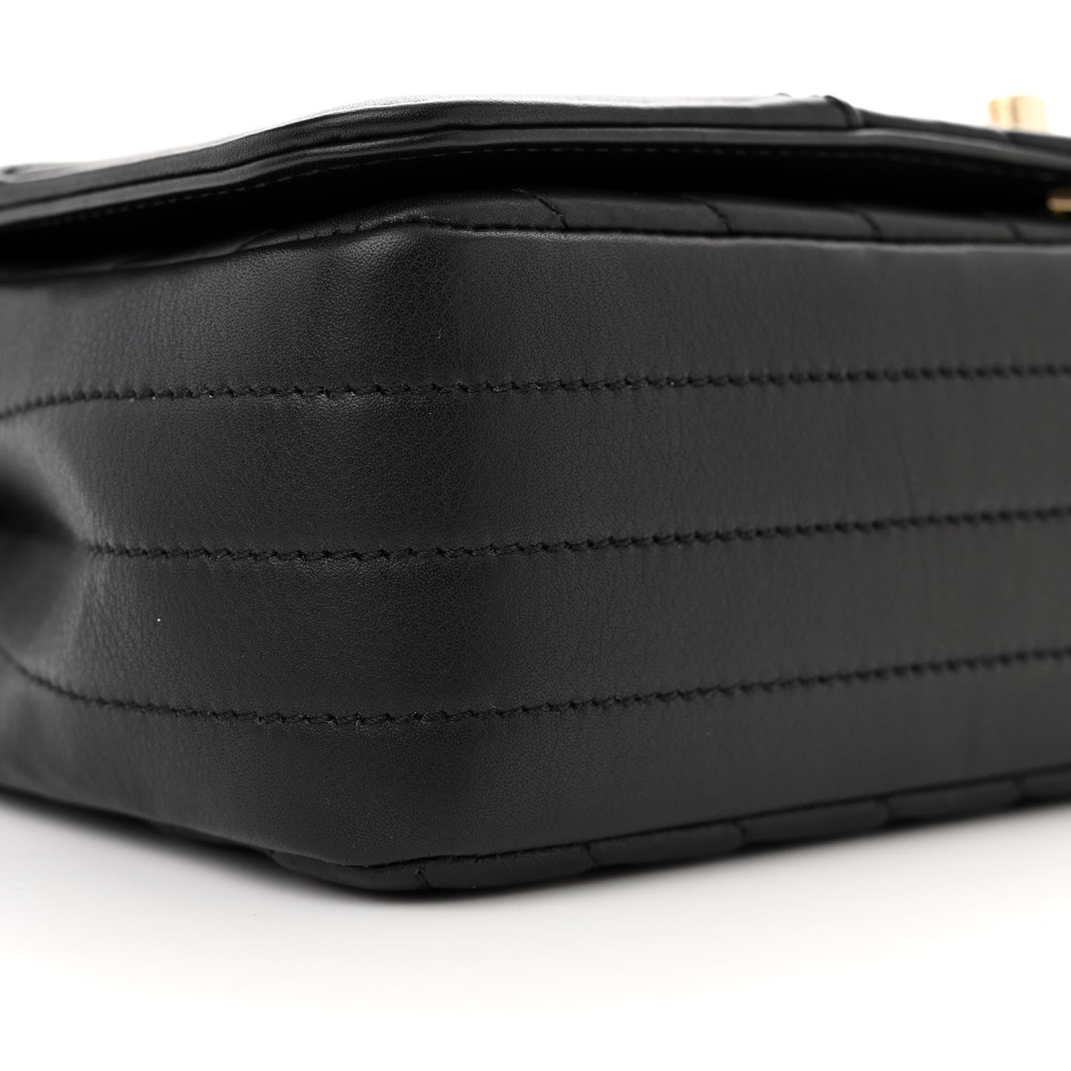 Chanel Calfskin Chevron Quilted Medium Statement Flap Black 9 of 13