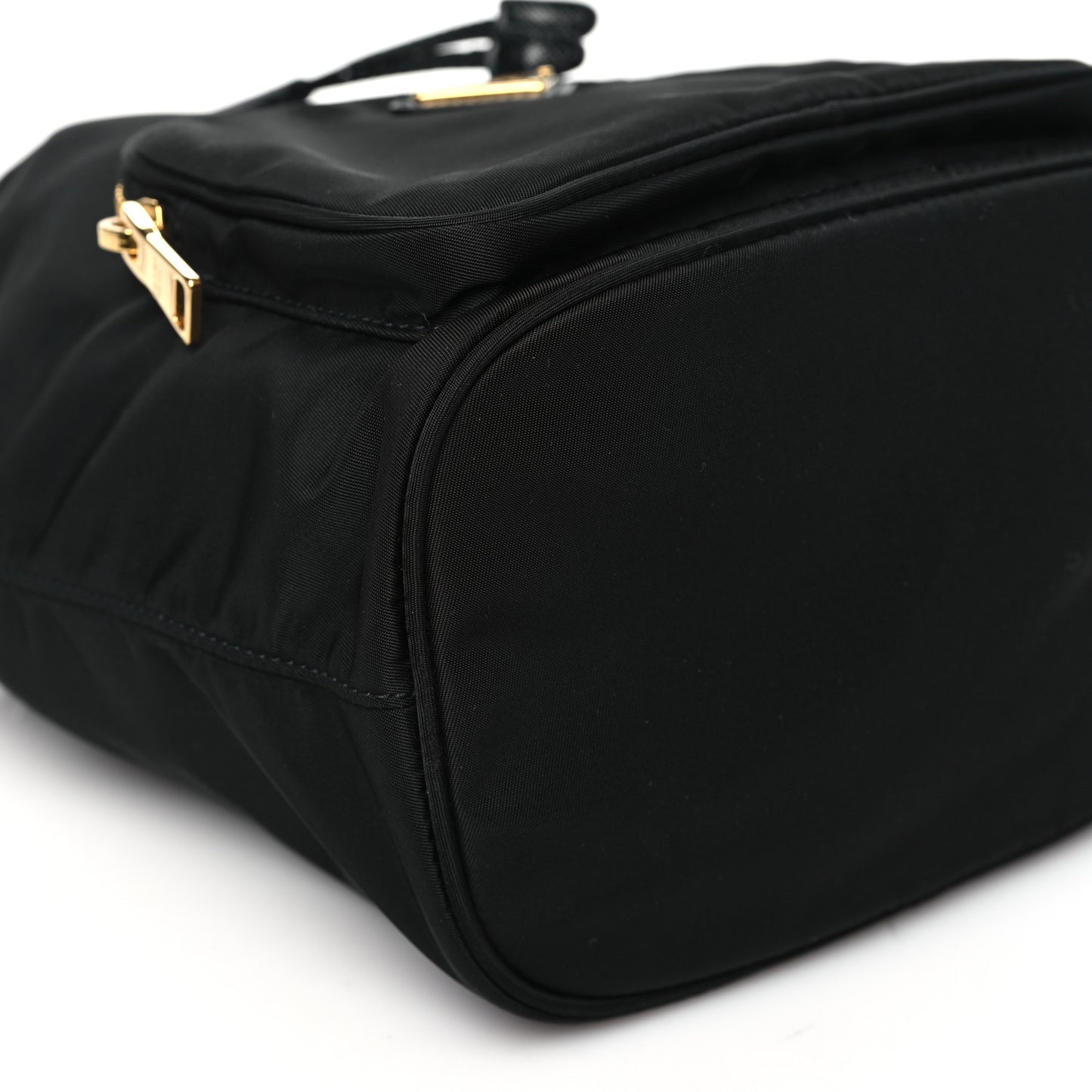 Saffiano Tessuto Nylon Mini Bucket Crossbody Bag Black