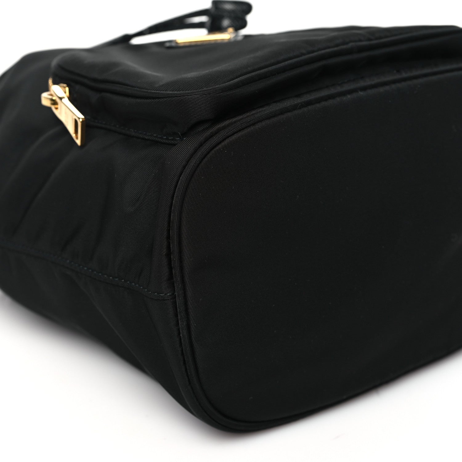 Prada Saffiano Tessuto Nylon Mini Bucket Crossbody Bag Black 8 of 9