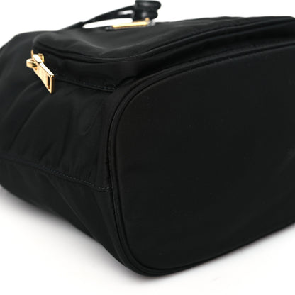 Prada Saffiano Tessuto Nylon Mini Bucket Crossbody Bag Black 8 of 9