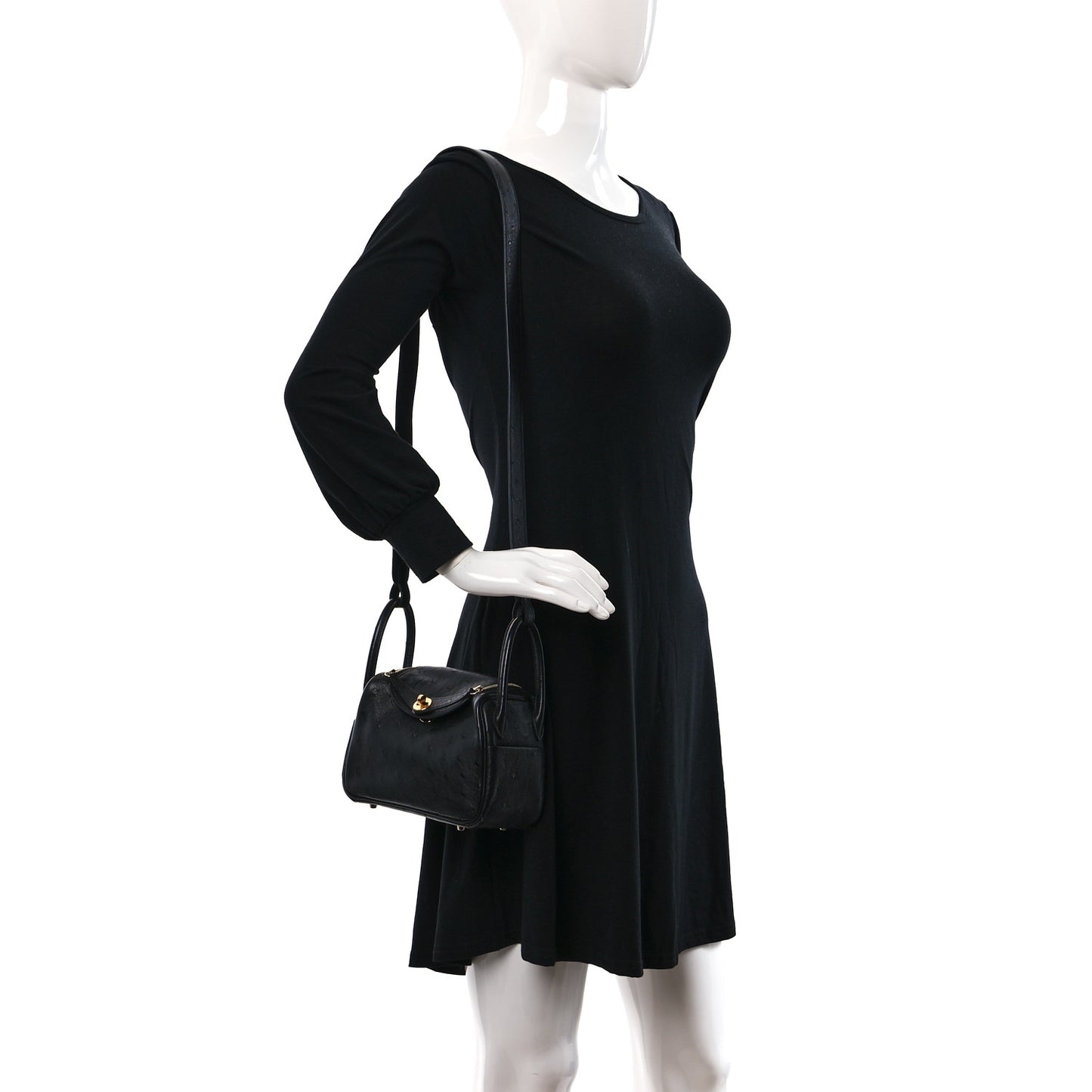 Ostrich Mini Lindy 20 Black