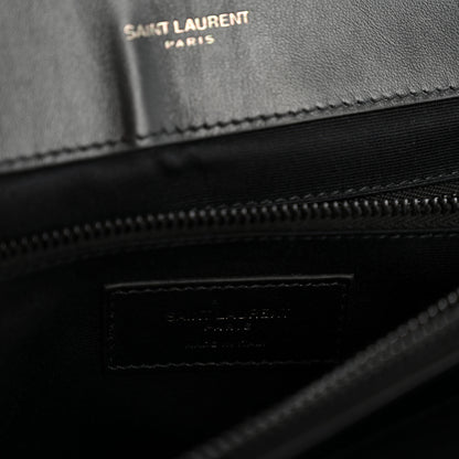 Saint Laurent Calfskin Y Quilted Monogram Monochrome Large Loulou Chain Satchel Black 6 of 13