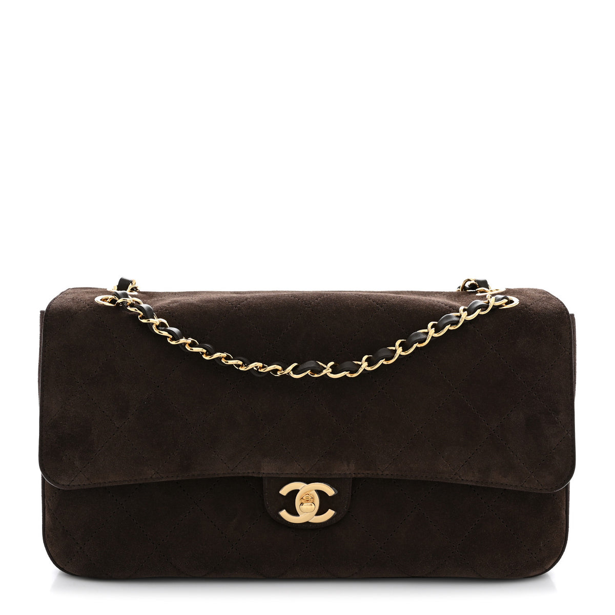 Chanel Suede Calfskin Small Souplissimo Maxi Flap Dark Brown 1 of 11