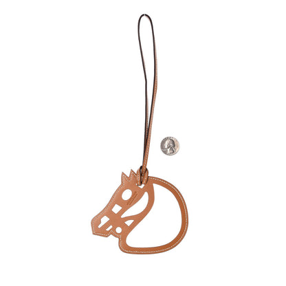 Hermes Barenia Paddock Cheval Horse Bag Charm Fauve 2 of 4