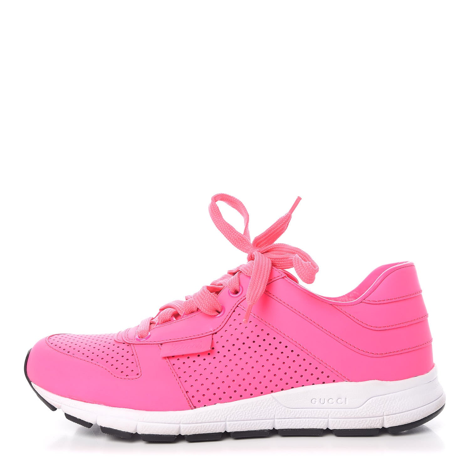 Gucci Calfskin Sneakers 37 Neon Pink 1 of 13