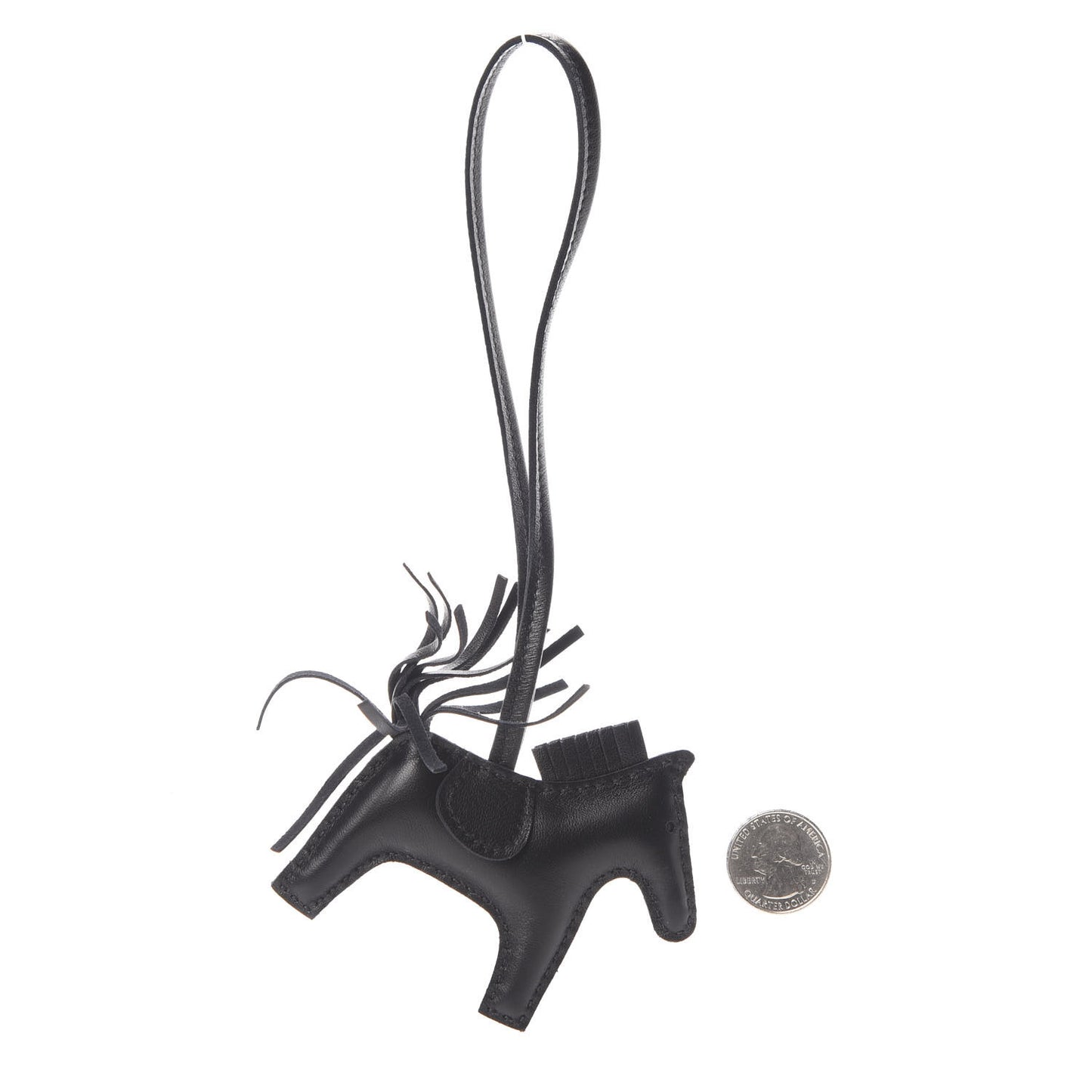 Milo Lambskin Grigri Rodeo Horse Bag Charm PM So Black