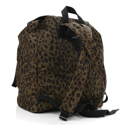 Saint Laurent Gabardine Leopard Noe Backpack Khaki Black 3 of 9