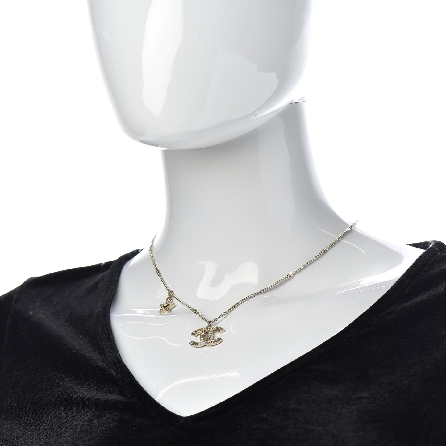 Baguette Crystal CC Starfall Necklace Gold