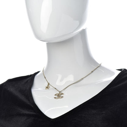 Chanel Baguette Crystal CC Starfall Necklace Gold 2 of 5