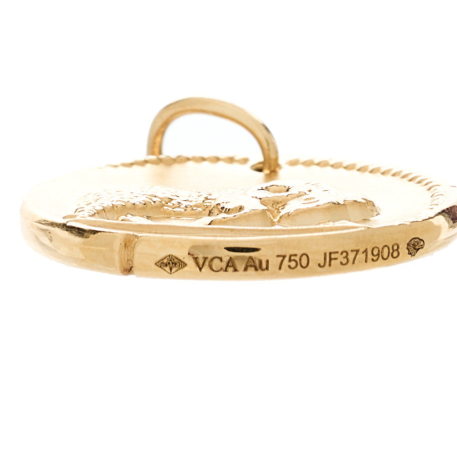18K Yellow Gold Zodiac Aries Pendant