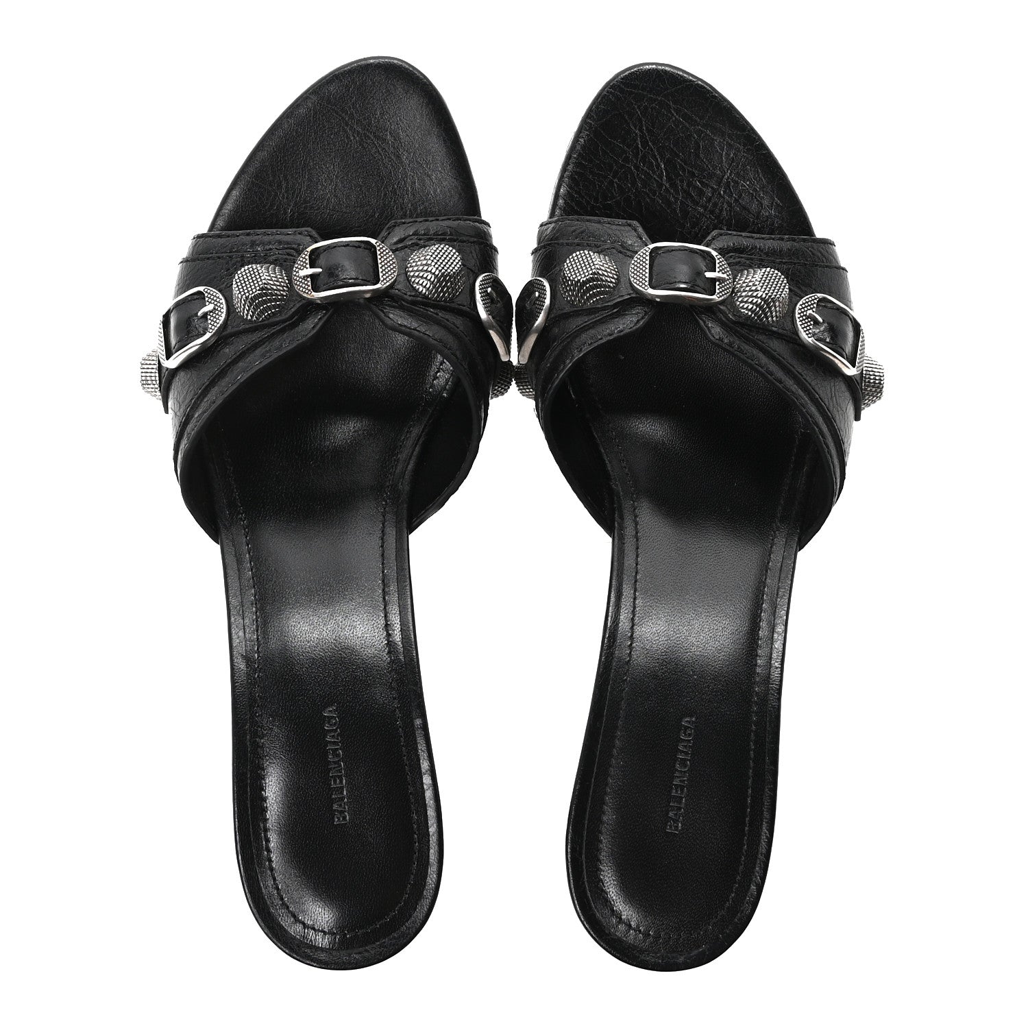 Balenciaga Agneau Arena Cagole 50mm Slide Sandals 37 Black 2 of 10