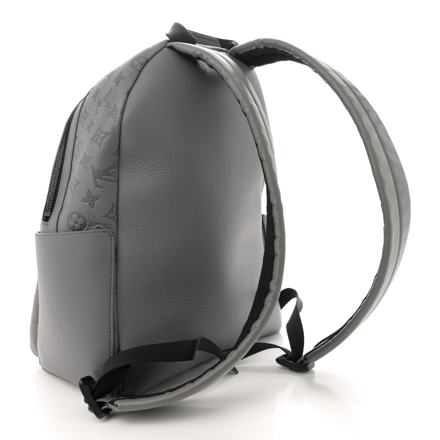Louis Vuitton Calfskin Monogram Shadow Discovery Backpack Anthracite Gray 3 of 11