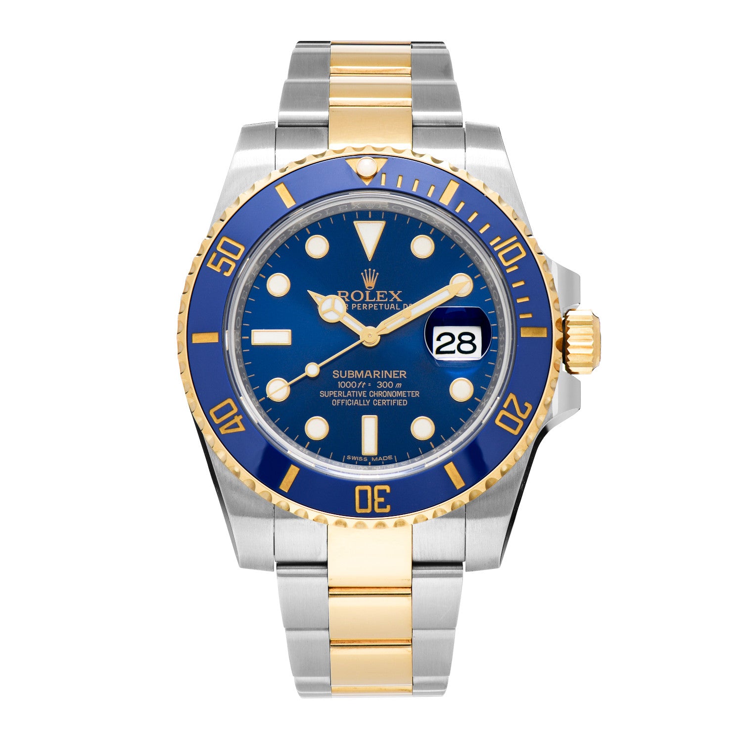 Rolex Stainless Steel 18K Yellow Gold 40mm Submariner Date Watch Royal Blue 116613LB 1 of 5