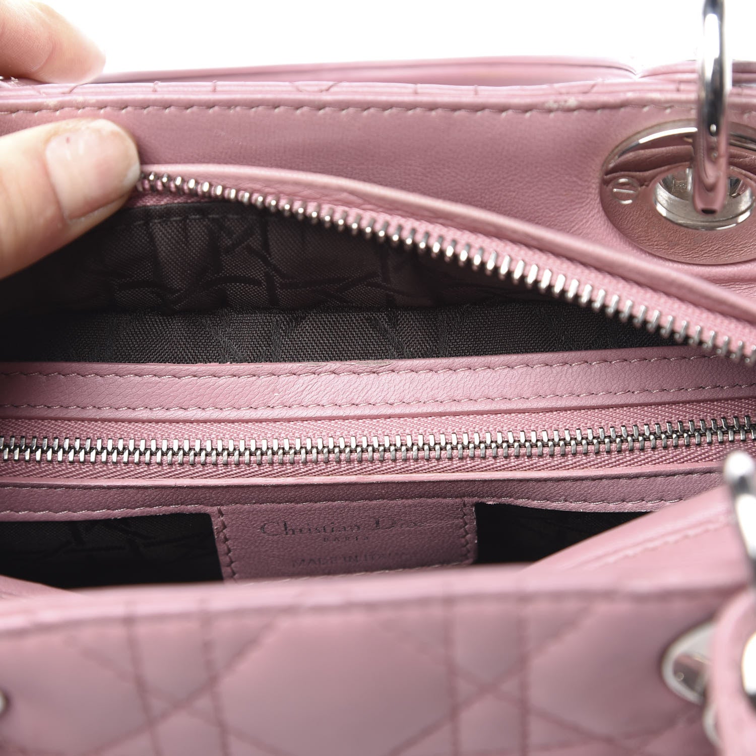 Christian Dior Lambskin Cannage Medium Lady Dior Pink 16 of 16