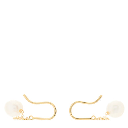 Tiffany 18K Yellow Gold Elsa Peretti Pearls By The Yard Drop Earrings 3 of 4