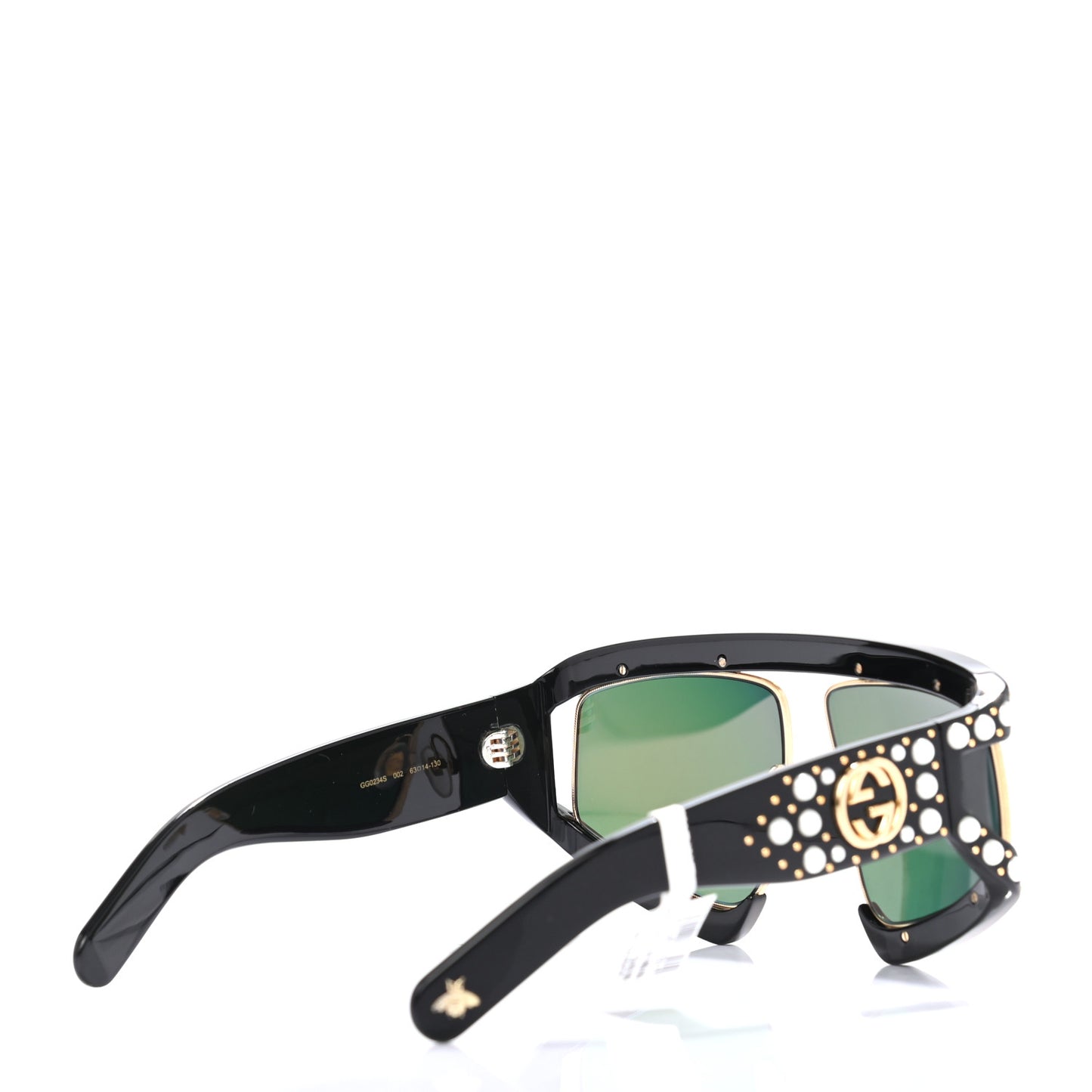Acetate Pearl Rectangular Frame Sunglasses GG0234S Black Orange