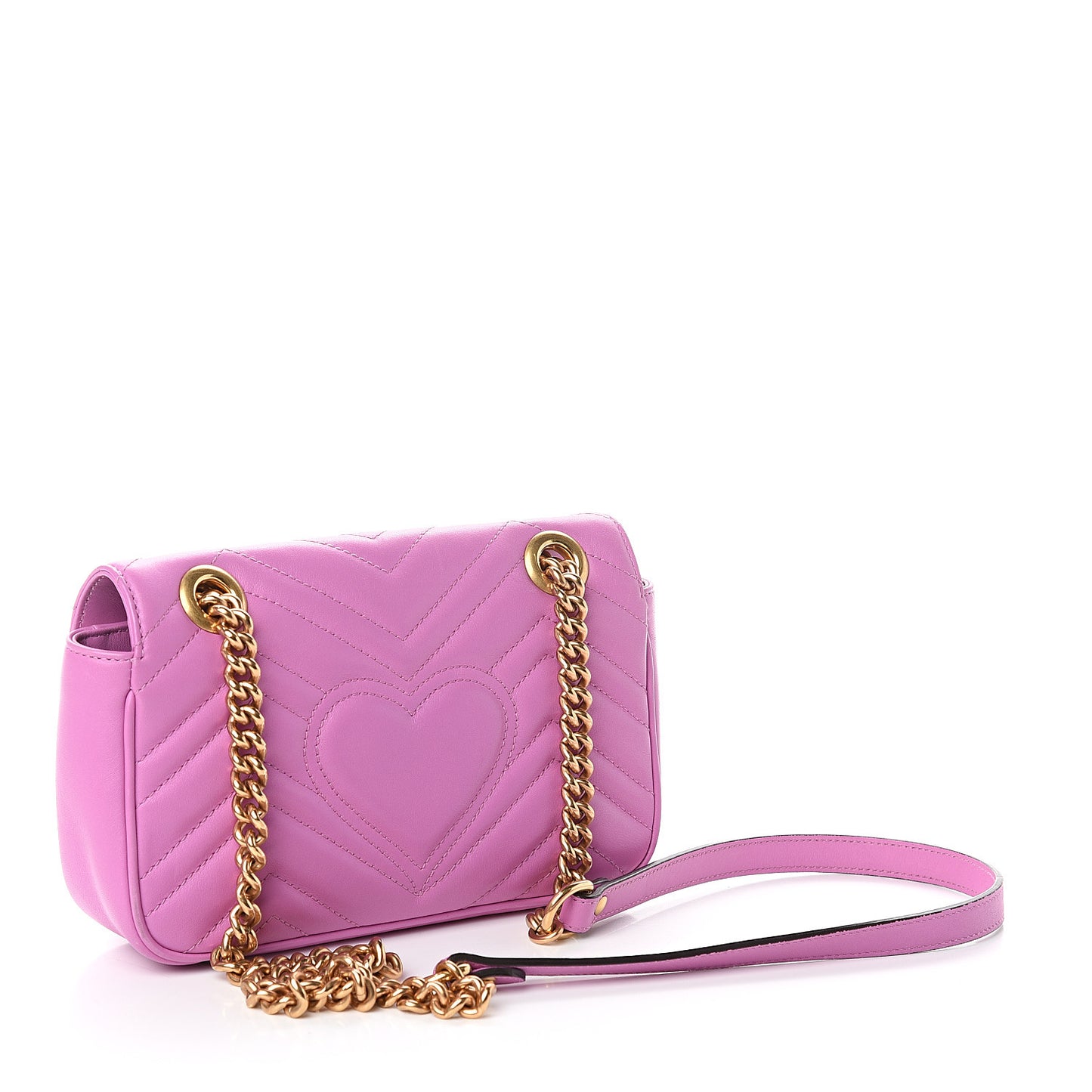 Calfskin Matelasse Mini GG Marmont Shoulder Bag Candy Mousse